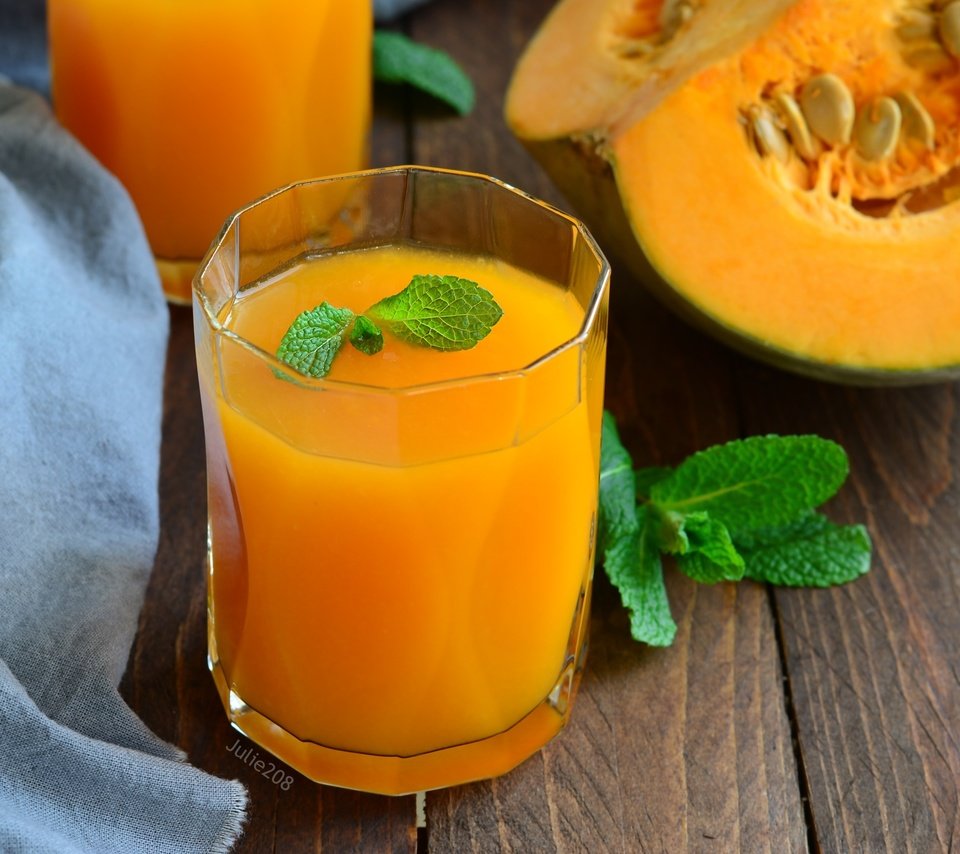 Обои мята, напиток, тыква, сок, тыквенный сок, mint, drink, pumpkin, juice, pumpkin juice разрешение 3000x1987 Загрузить