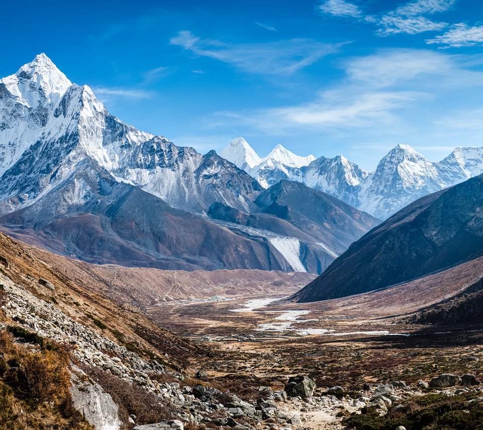 Обои горы, гималаи, непал, ама-даблам, mountains, the himalayas, nepal, ama dablam разрешение 2880x1800 Загрузить
