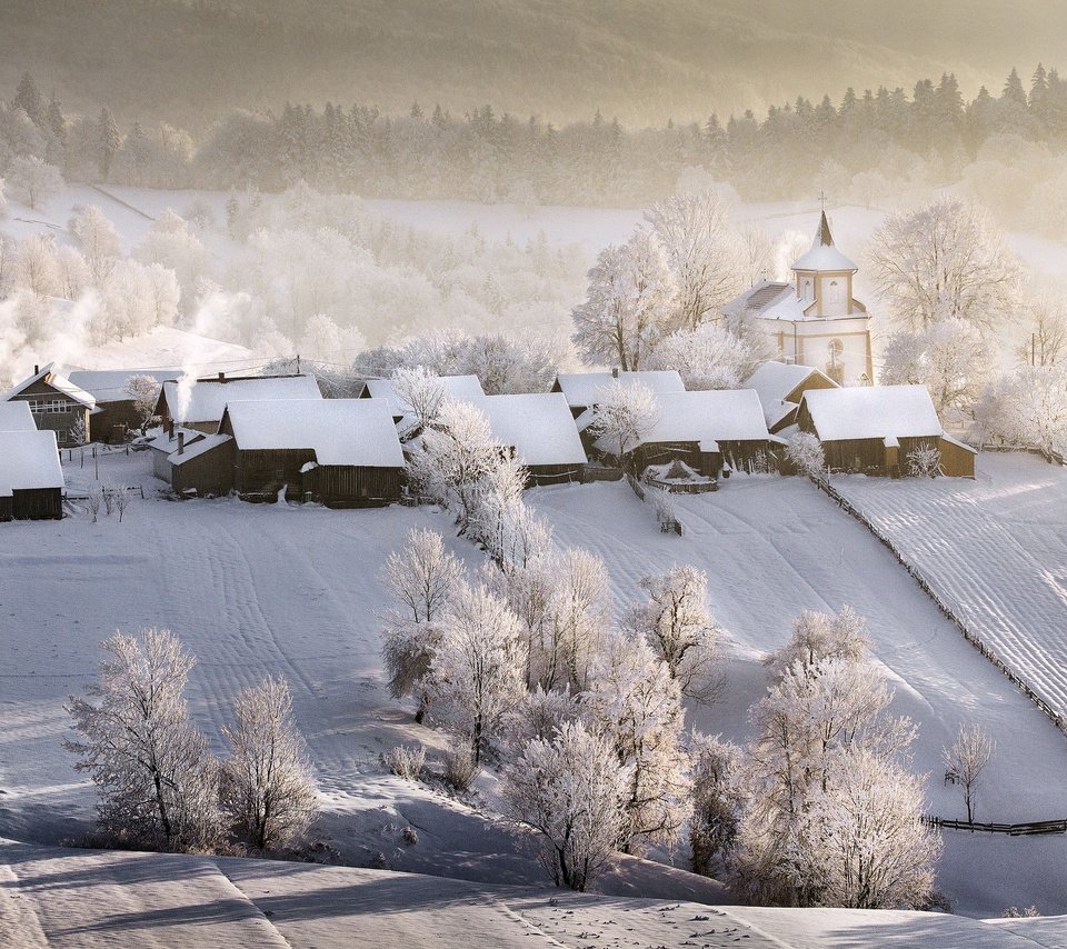 Обои храм, зима, деревня, дома, winter tale, temple, winter, village, home разрешение 2499x1676 Загрузить