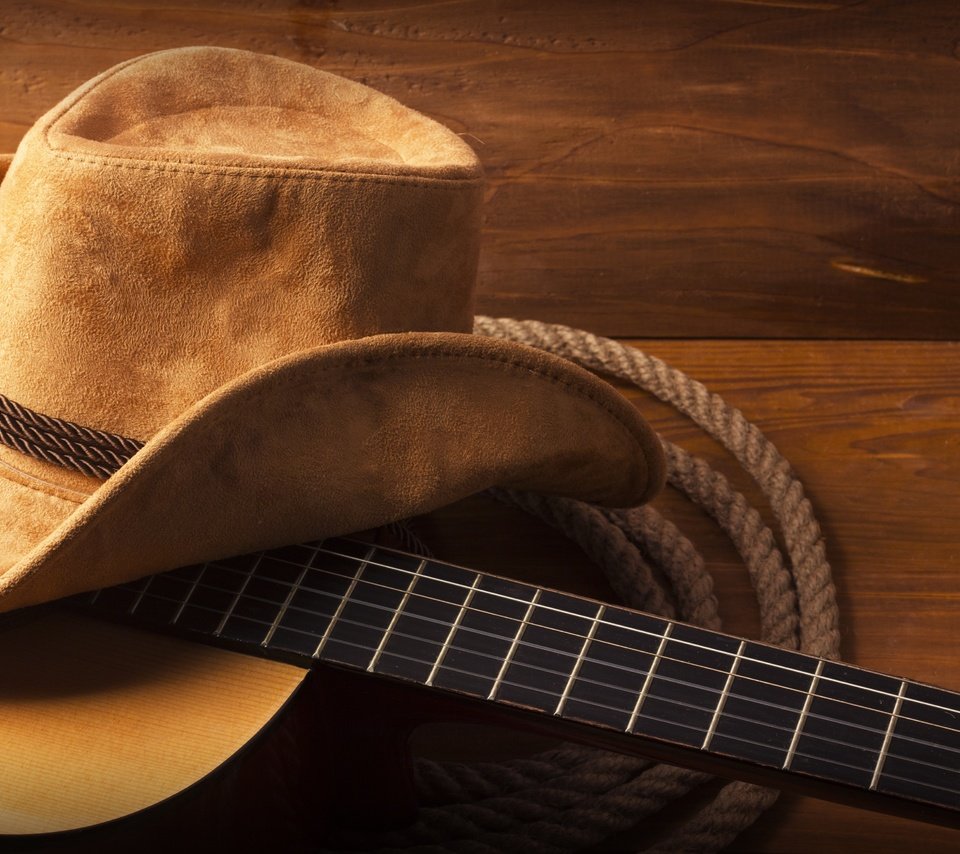 Обои гитара, веревка, шляпа, ушанка, дерева, guitar, rope, hat, wood разрешение 4636x3112 Загрузить