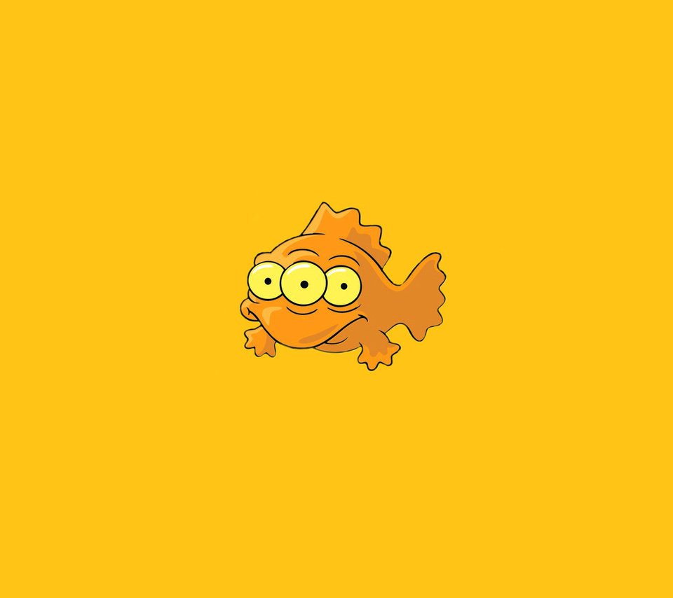 Обои минимализм, апельсин, рыба, симпсоны, simpsons, три глаза, minimalism, orange, fish, the simpsons, three eyes разрешение 1920x1200 Загрузить