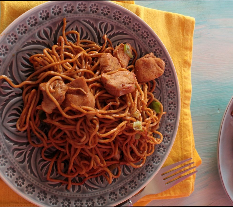 Обои еда, мясо, спагетти, блюдо, макаронные изделия, китайская кухня, food, meat, spaghetti, dish, pasta, chinese cuisine разрешение 4281x2862 Загрузить