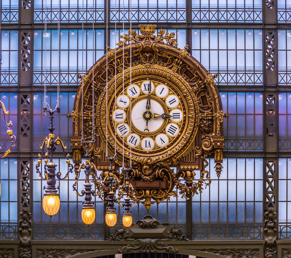 Обои фонари, часы, париж, франция, robert c. schmalle, музей орсе, lights, watch, paris, france, musee d'orsay разрешение 1920x1200 Загрузить