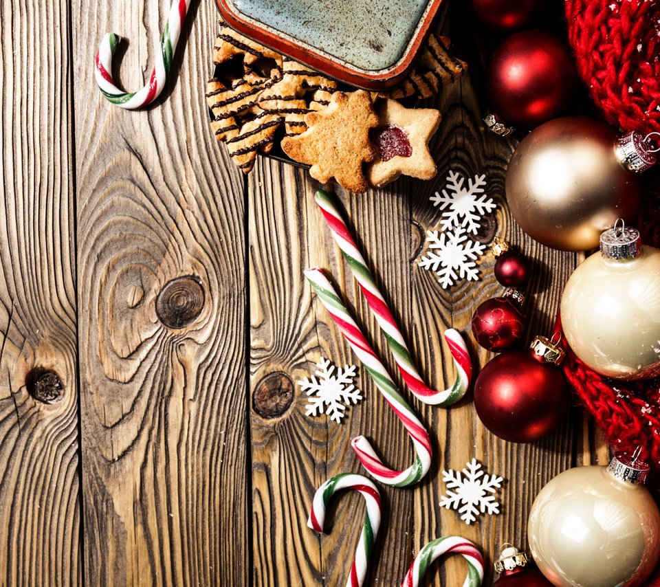 Обои новый год, шары, украшения, рождество, печенье, леденцы, новогодние украшения, new year, balls, decoration, christmas, cookies, lollipops, christmas decorations разрешение 1920x1200 Загрузить