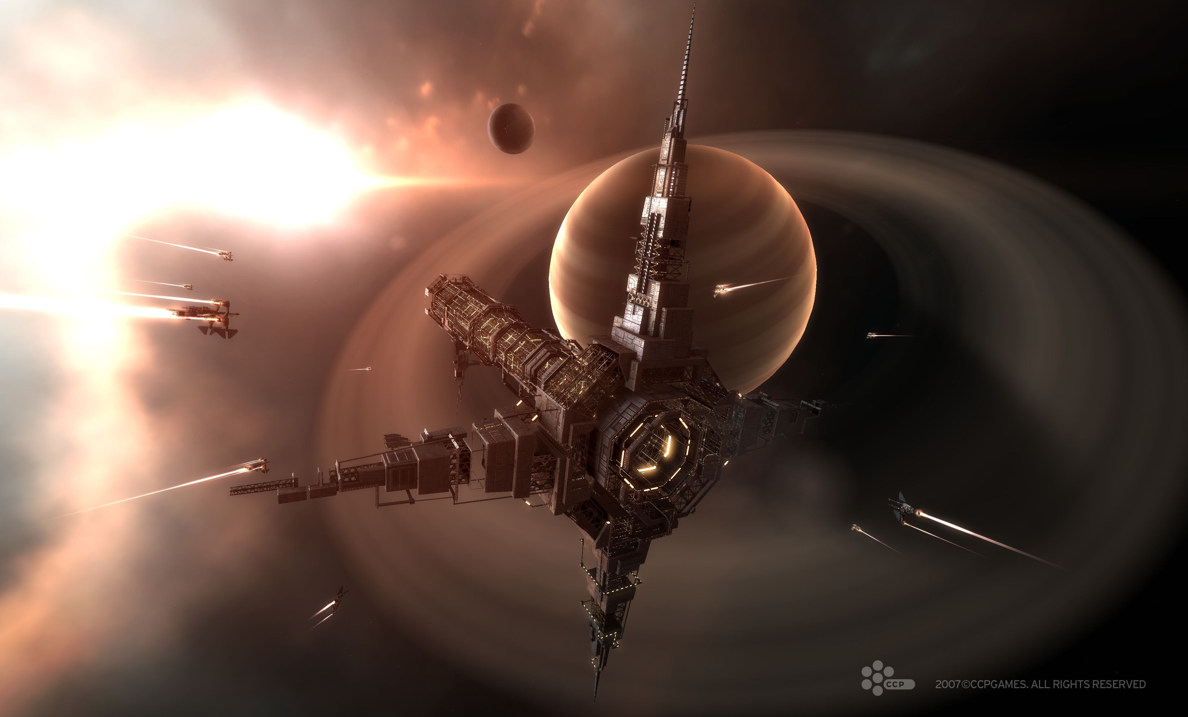 Обои станция, космос, планета, корабль, eve-online, station, space, planet, ship разрешение 3832x2314 Загрузить