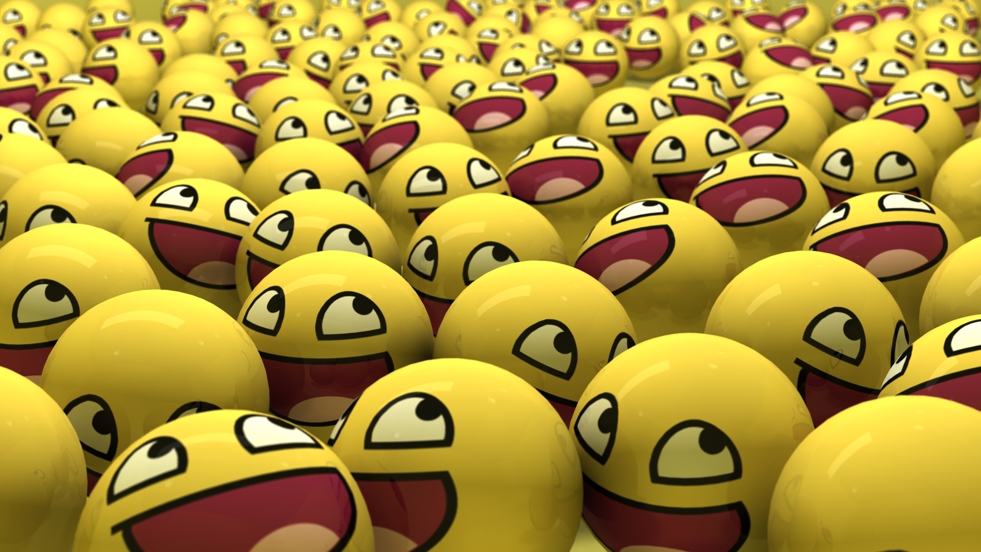 Обои смайлы, шары, желтый, smiles, balls, yellow разрешение 1920x1080 Загрузить