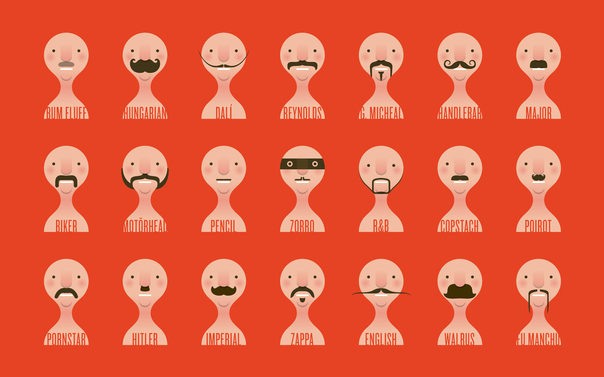 Обои усы, минимализм, лица, mustache, minimalism, face разрешение 1920x1200 Загрузить