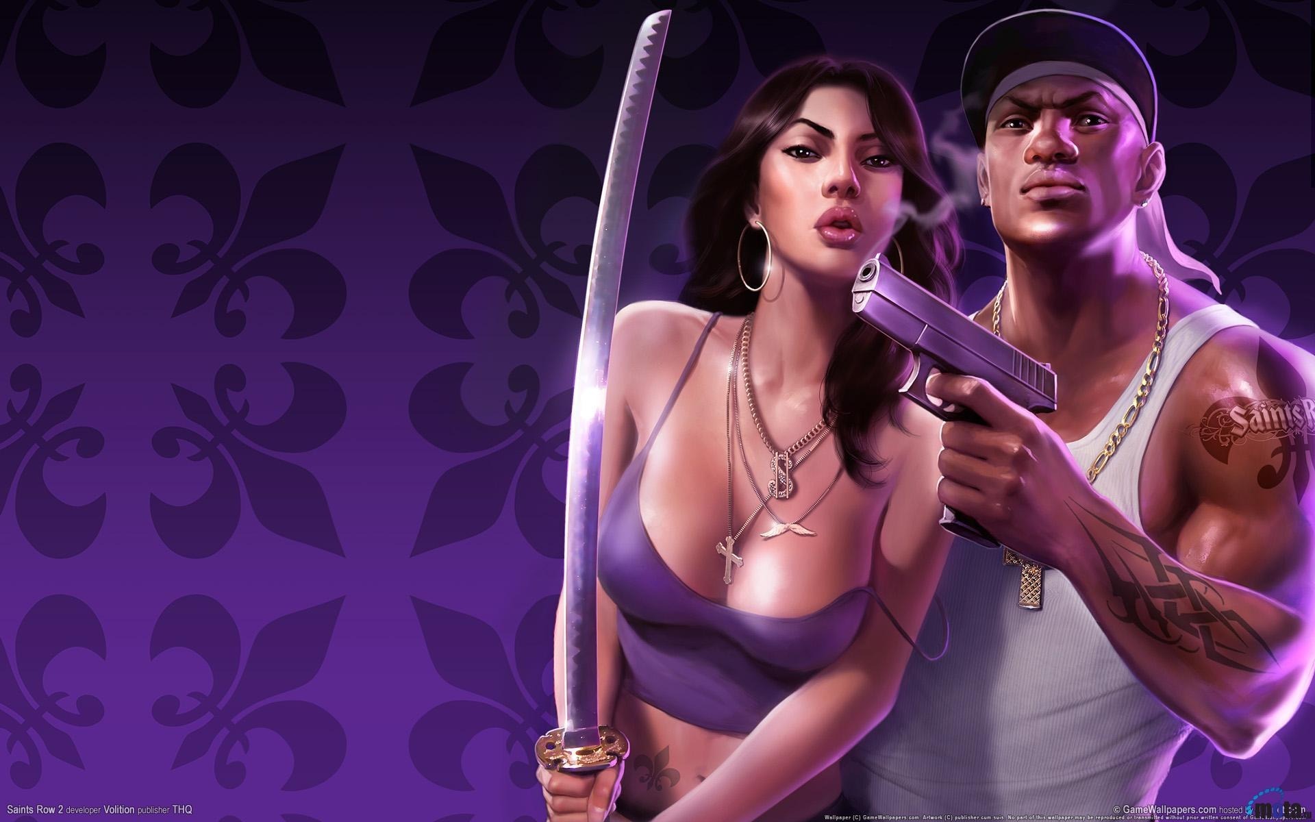 Обои девушка, пистолет, парень, saints row 2, girl, gun, guy разрешение 1920x1200 Загрузить