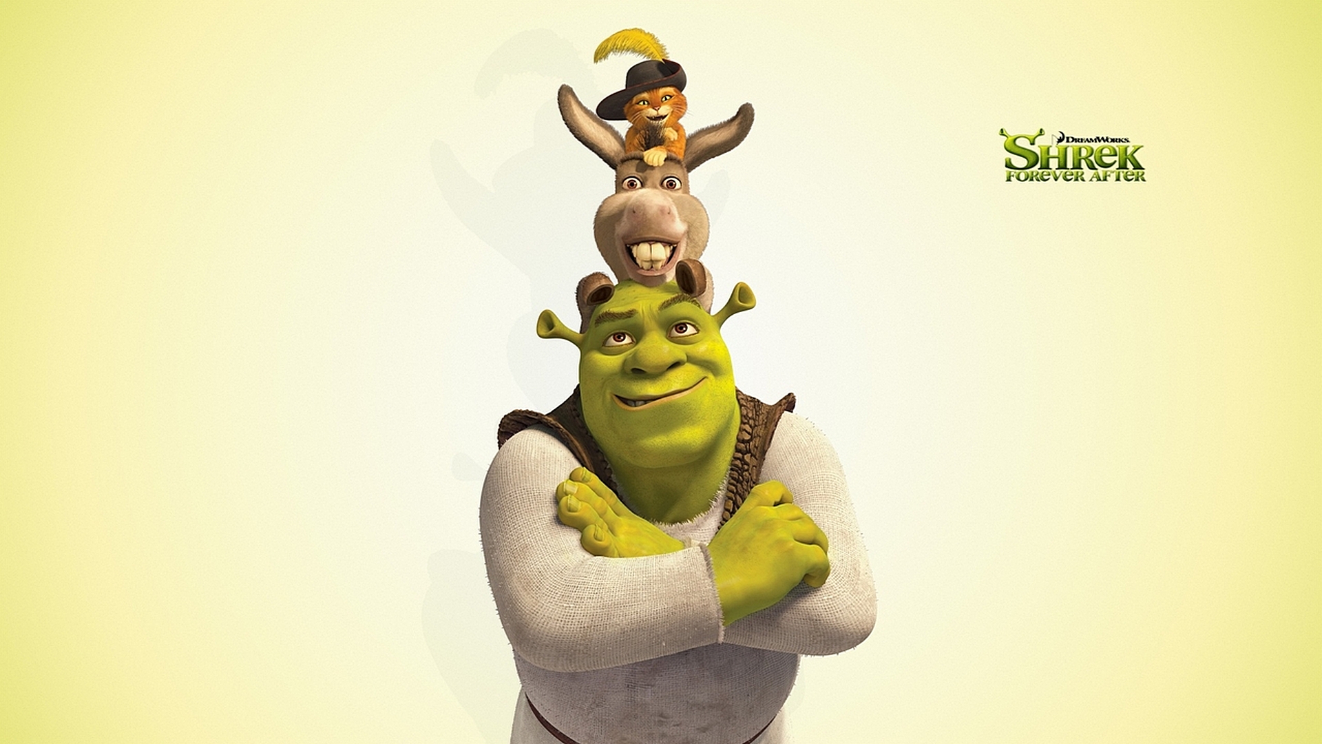 Обои кот, дружба, осел, шрек, трое, cat, friendship, donkey, shrek, three разрешение 1920x1080 Загрузить