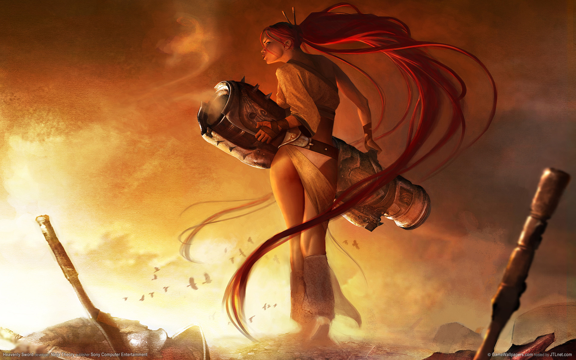 Обои девушка, воин, небесный меч, girl, warrior, heavenly sword разрешение 1920x1200 Загрузить