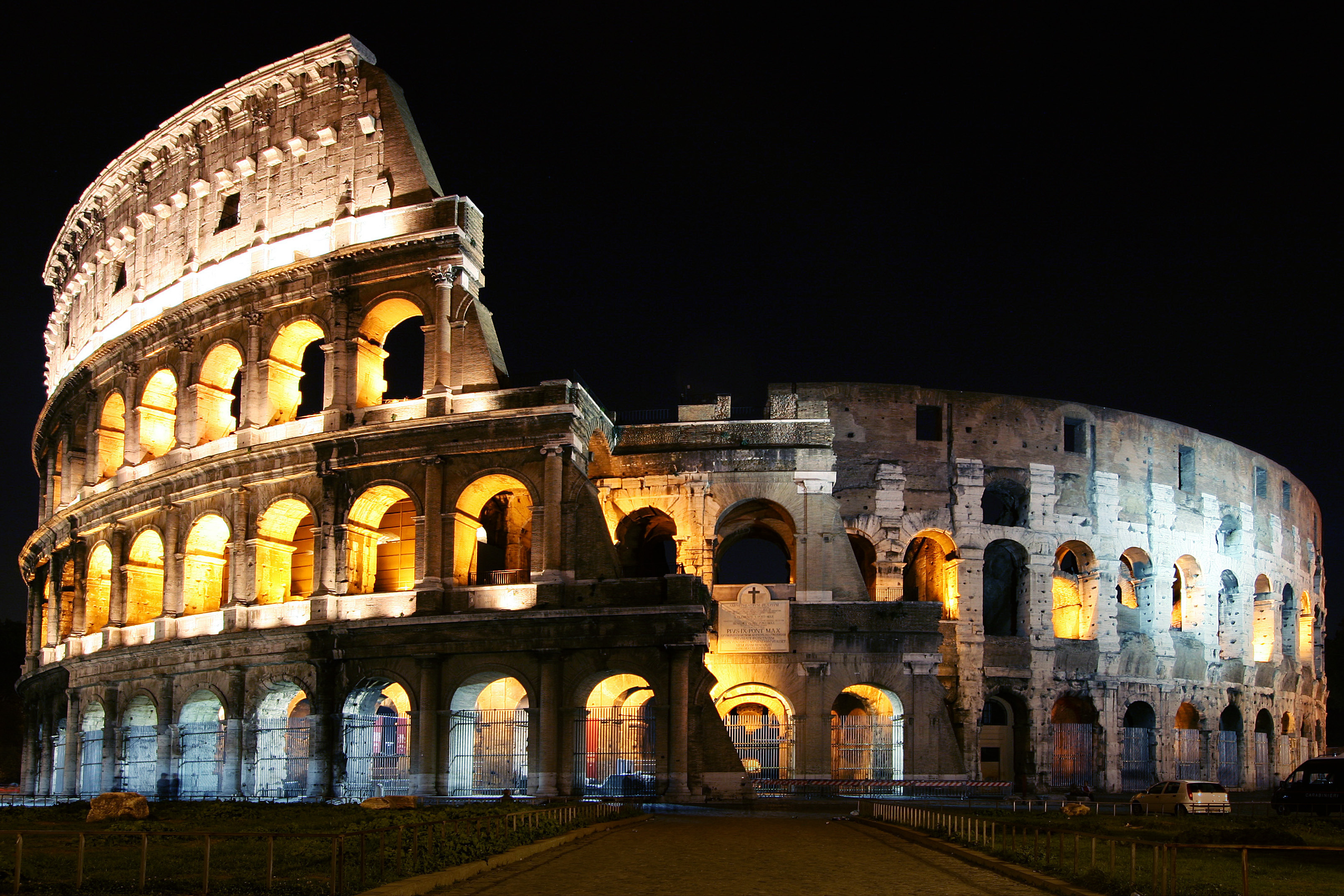 Обои ночь, италия, колизей, рим, night, italy, colosseum, rome разрешение 3216x2144 Загрузить