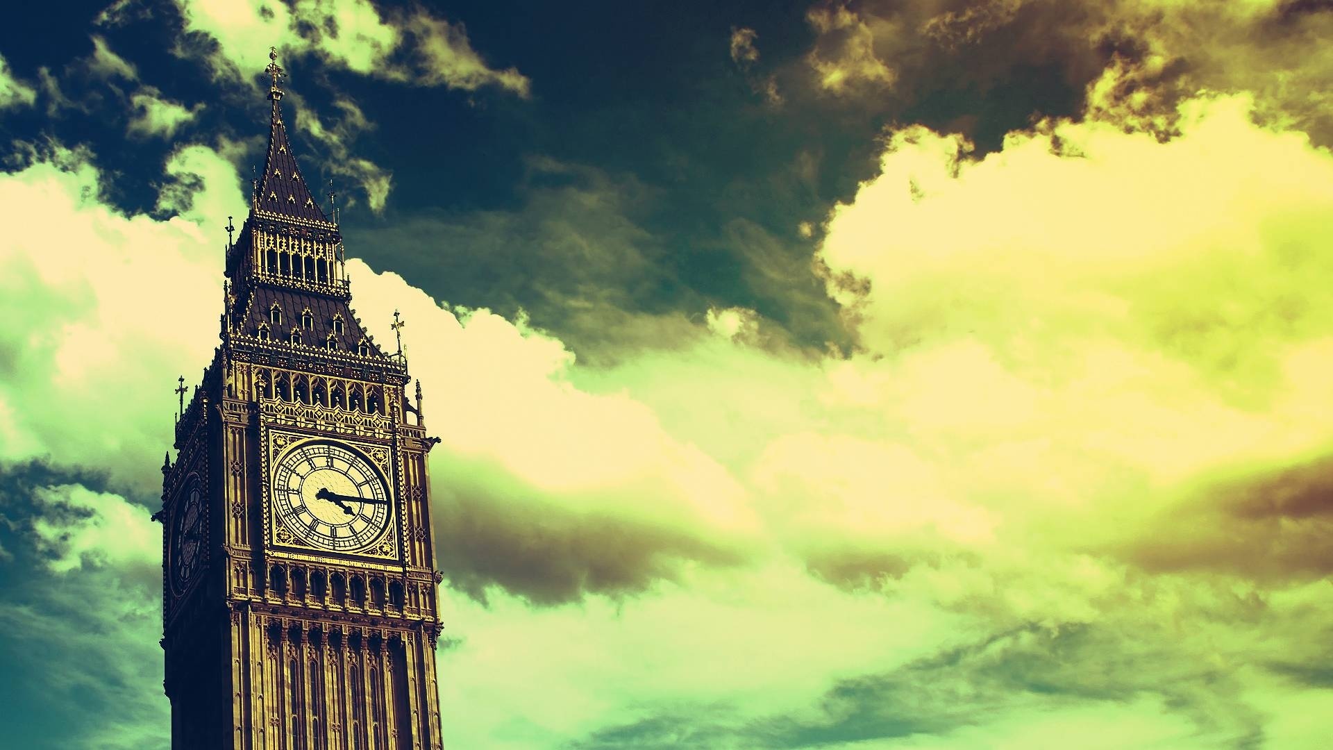 Обои небо, облака, лондон, часы, биг бен, the sky, clouds, london, watch, big ben разрешение 1920x1080 Загрузить