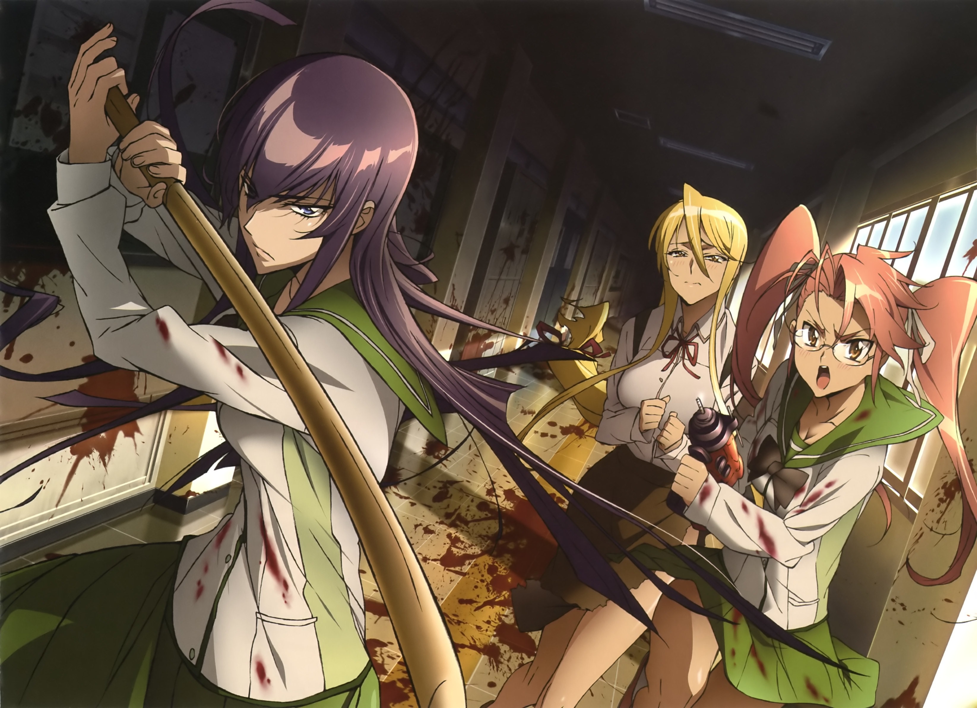 Обои highschool of the dead, sayeko busudzima, saya разрешение 3291x2388 Загрузить