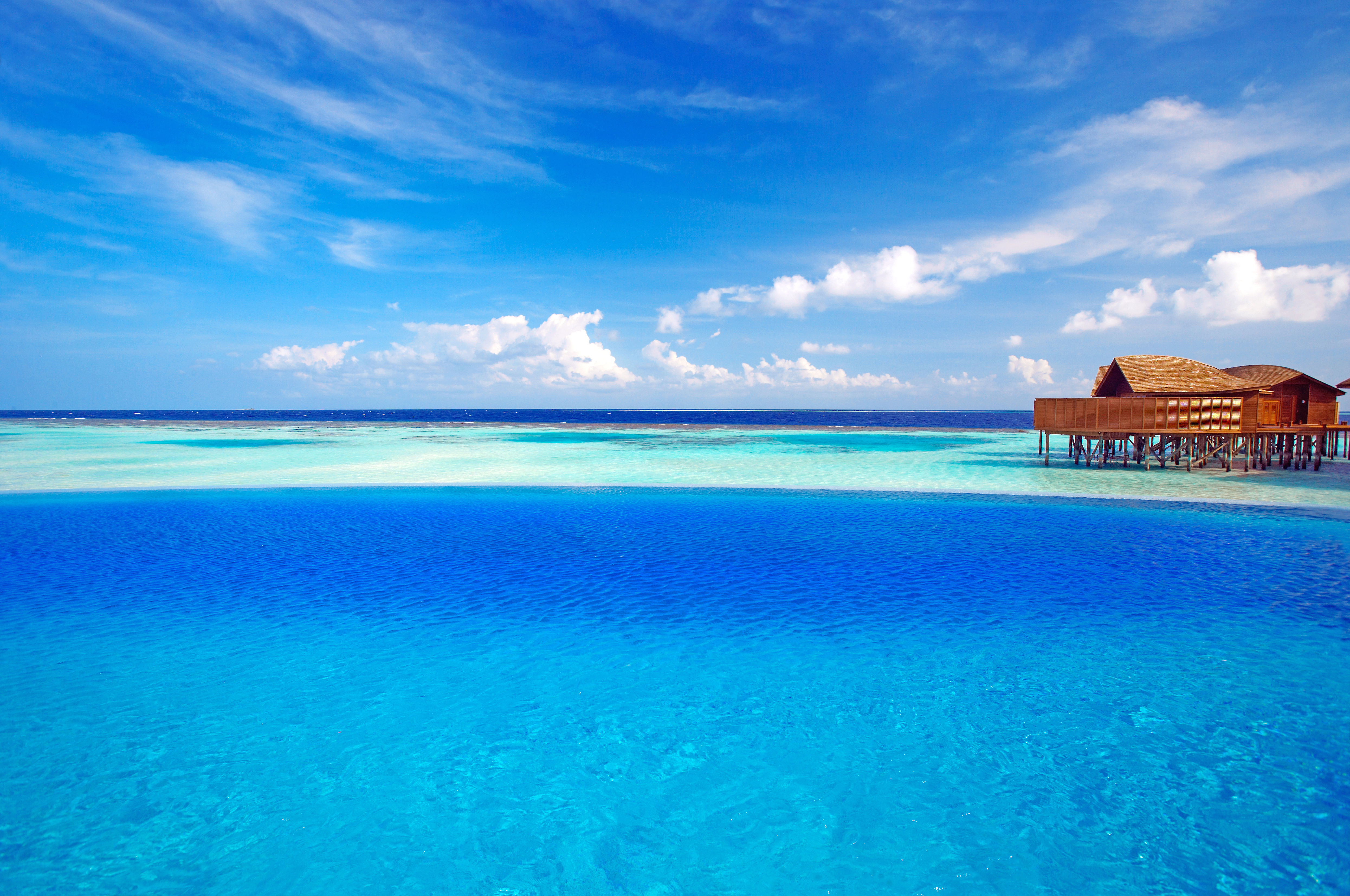 Обои море, бунгало, тропики, мальдивы, sea, bungalow, tropics, the maldives разрешение 4982x3308 Загрузить