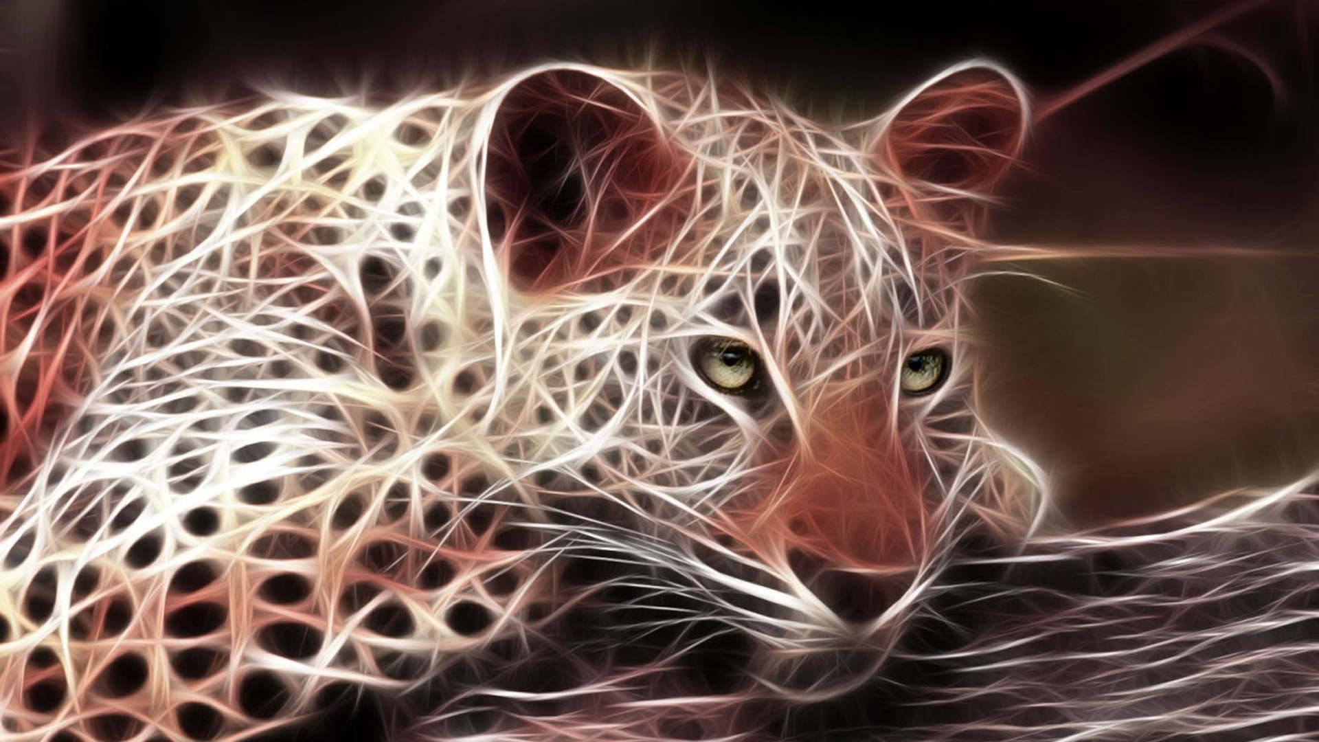 Обои животные, леопард, хищник, 3д, animals, leopard, predator, 3d разрешение 1920x1080 Загрузить