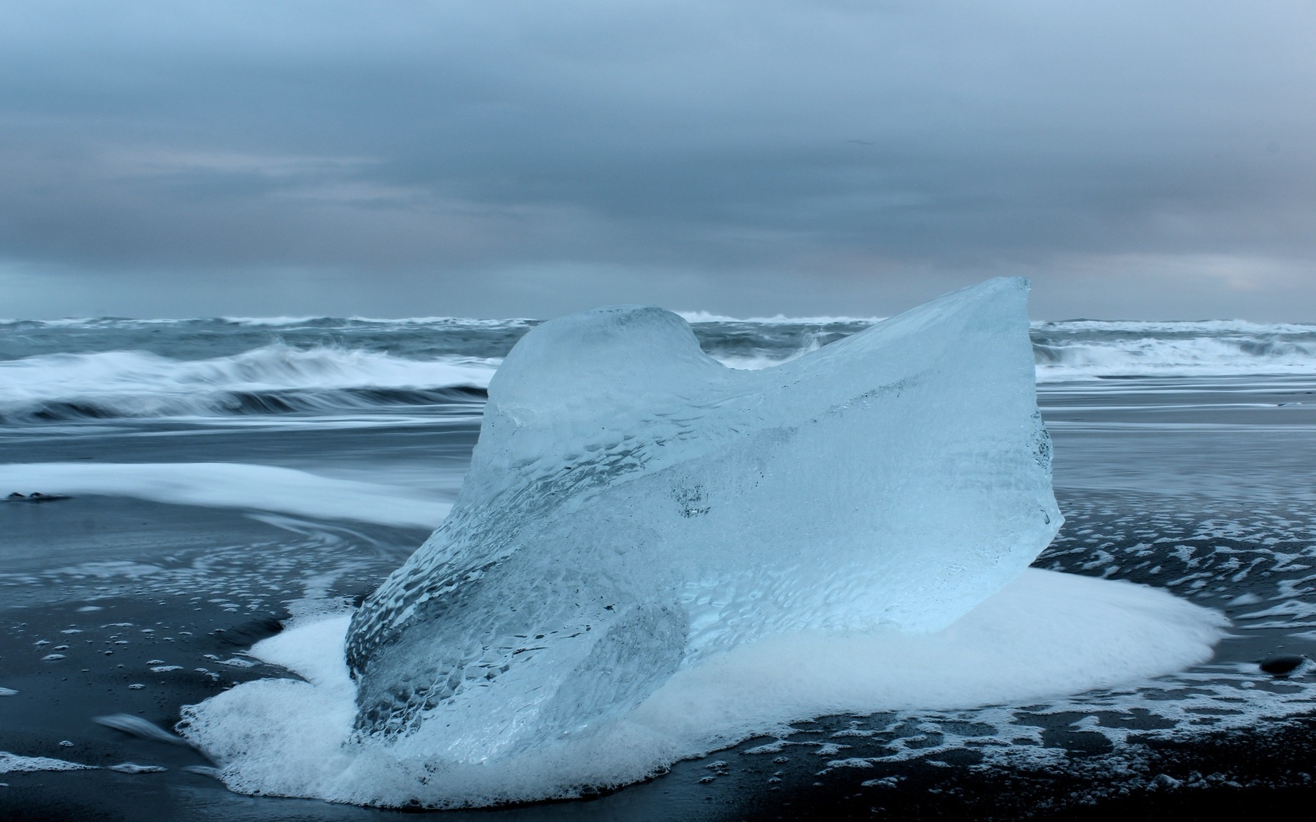 Обои берег, волны, лёд, холод, shore, wave, ice, cold разрешение 1920x1200 Загрузить