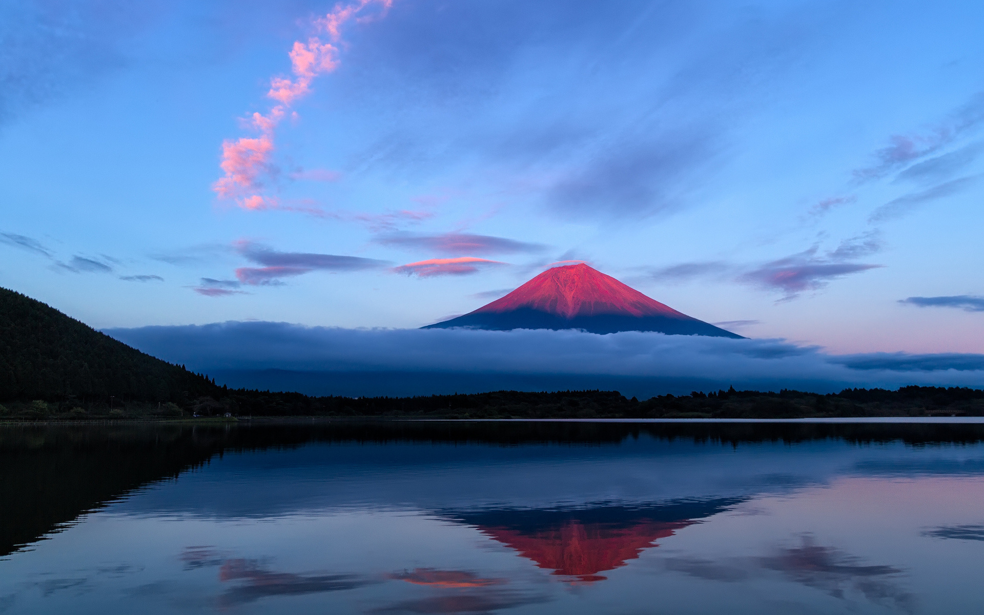 Обои небо, вечер, гора, япония, фудзияма, the sky, the evening, mountain, japan, fuji разрешение 1920x1200 Загрузить