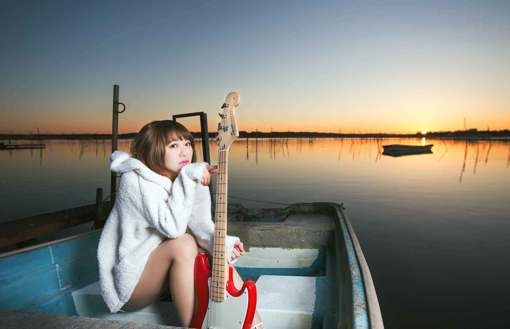 Обои закат, девушка, гитара, музыка, лодка, sunset, girl, guitar, music, boat разрешение 2047x1324 Загрузить