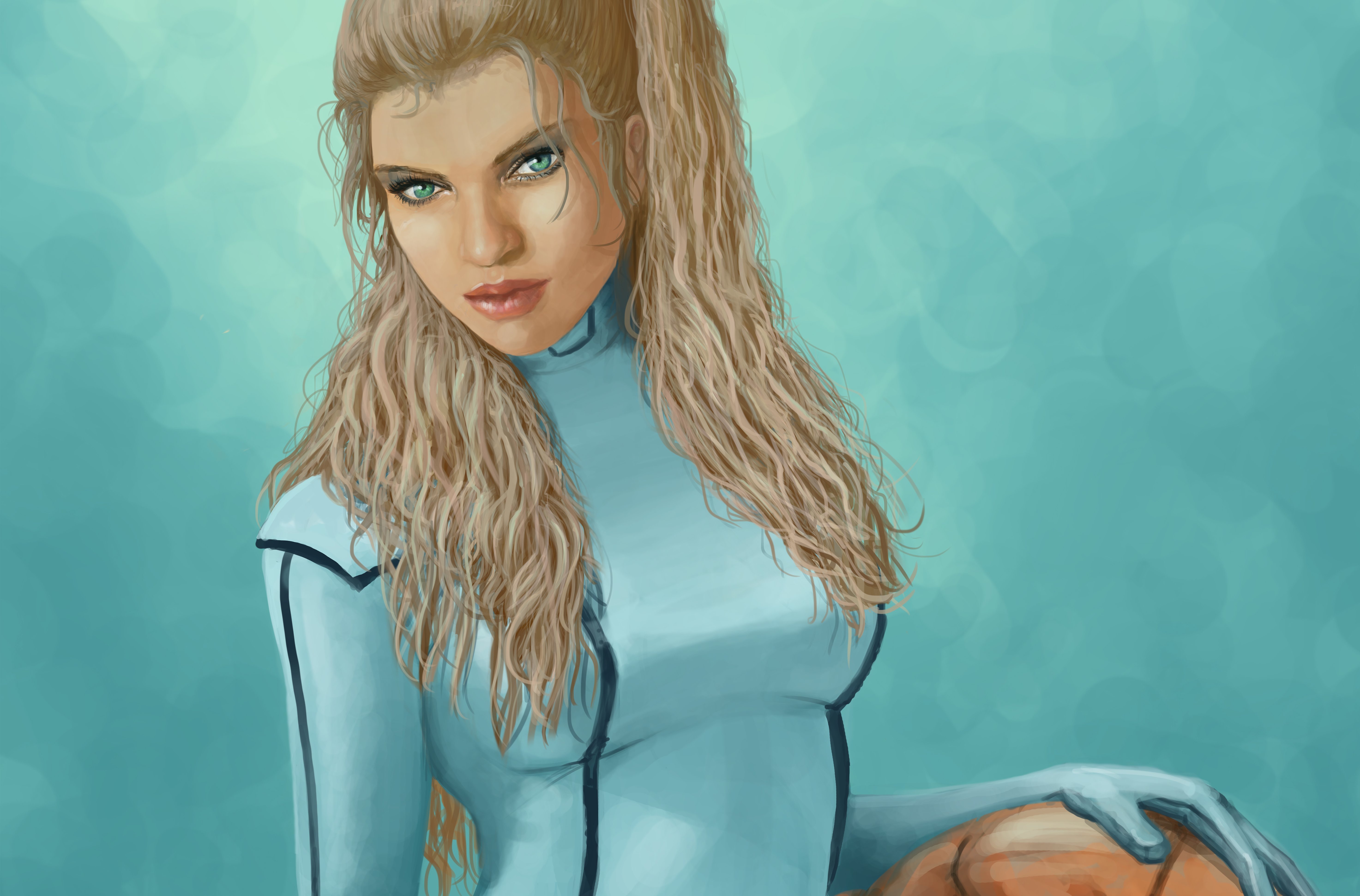 Обои арт, девушка, фантастика, игра, костюм, зеленые глаза, samus aran, art, girl, fiction, the game, costume, green eyes разрешение 5892x3884 Загрузить