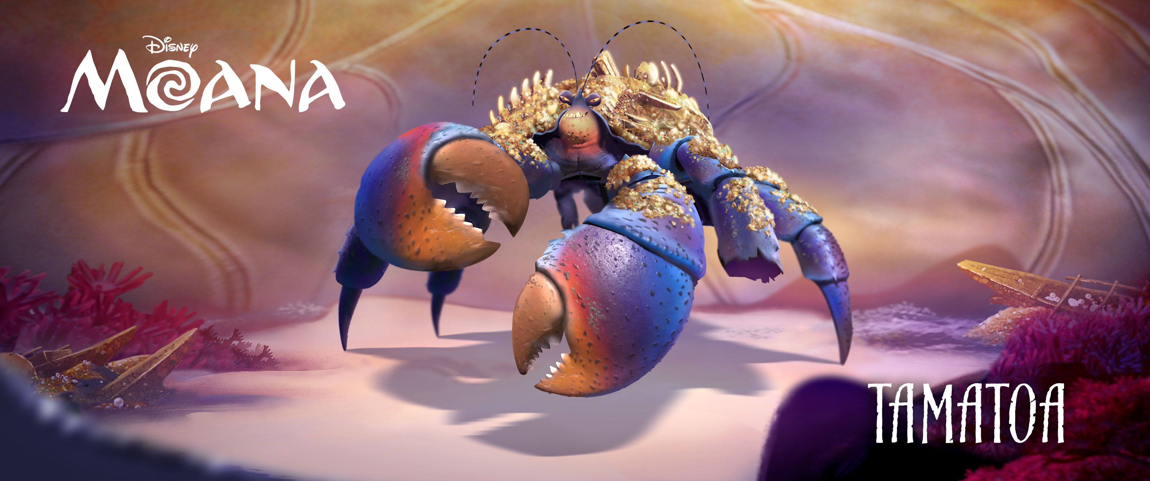 Обои дисней, моана, таматоа, disney, moana, tamatoa разрешение 3840x1608 Загрузить