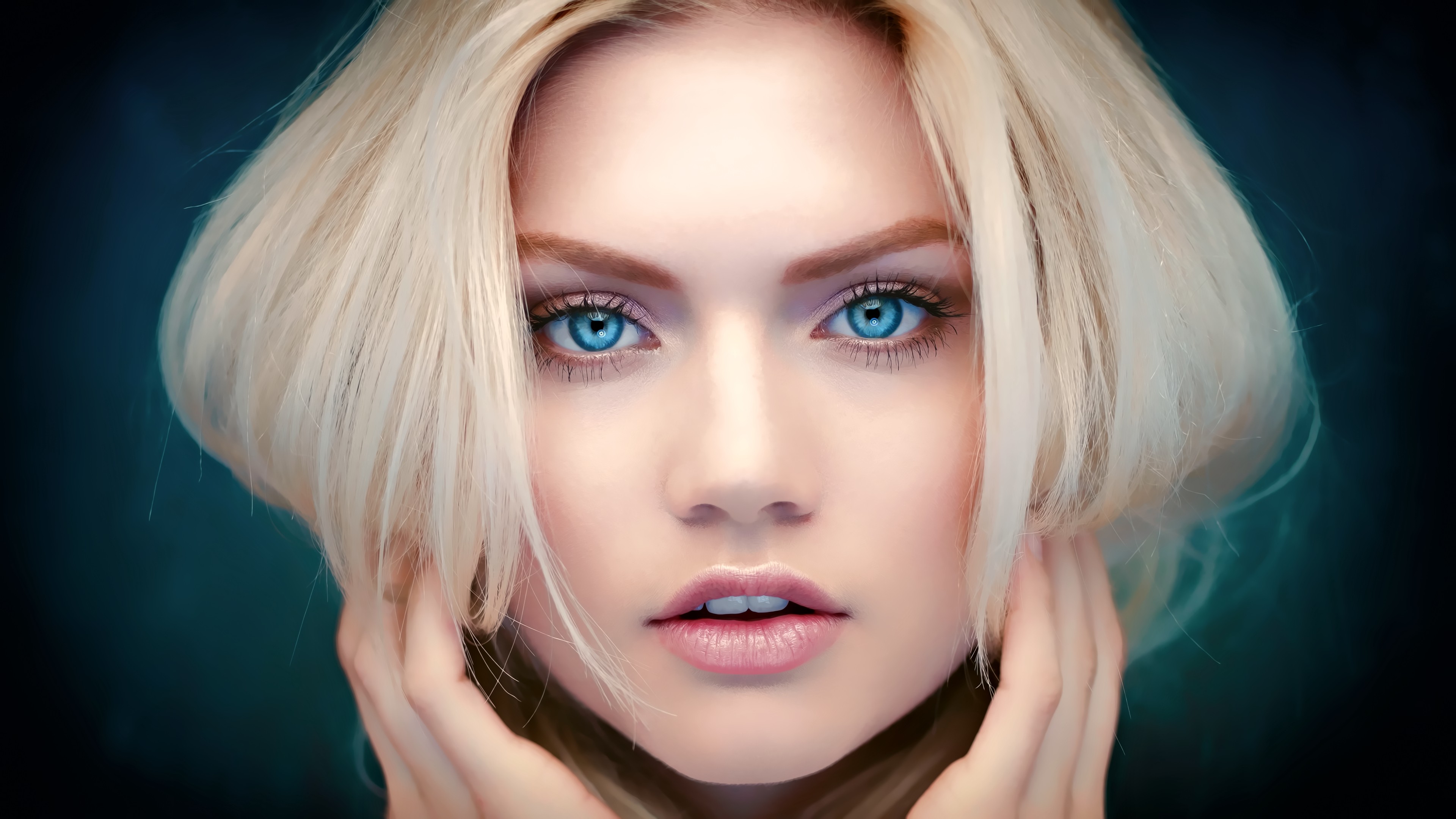 Обои блондинка, портрет, модель, лицо, голубые глаза, мартина димитрова, blonde, portrait, model, face, blue eyes, martin dimitrov разрешение 3840x2160 Загрузить