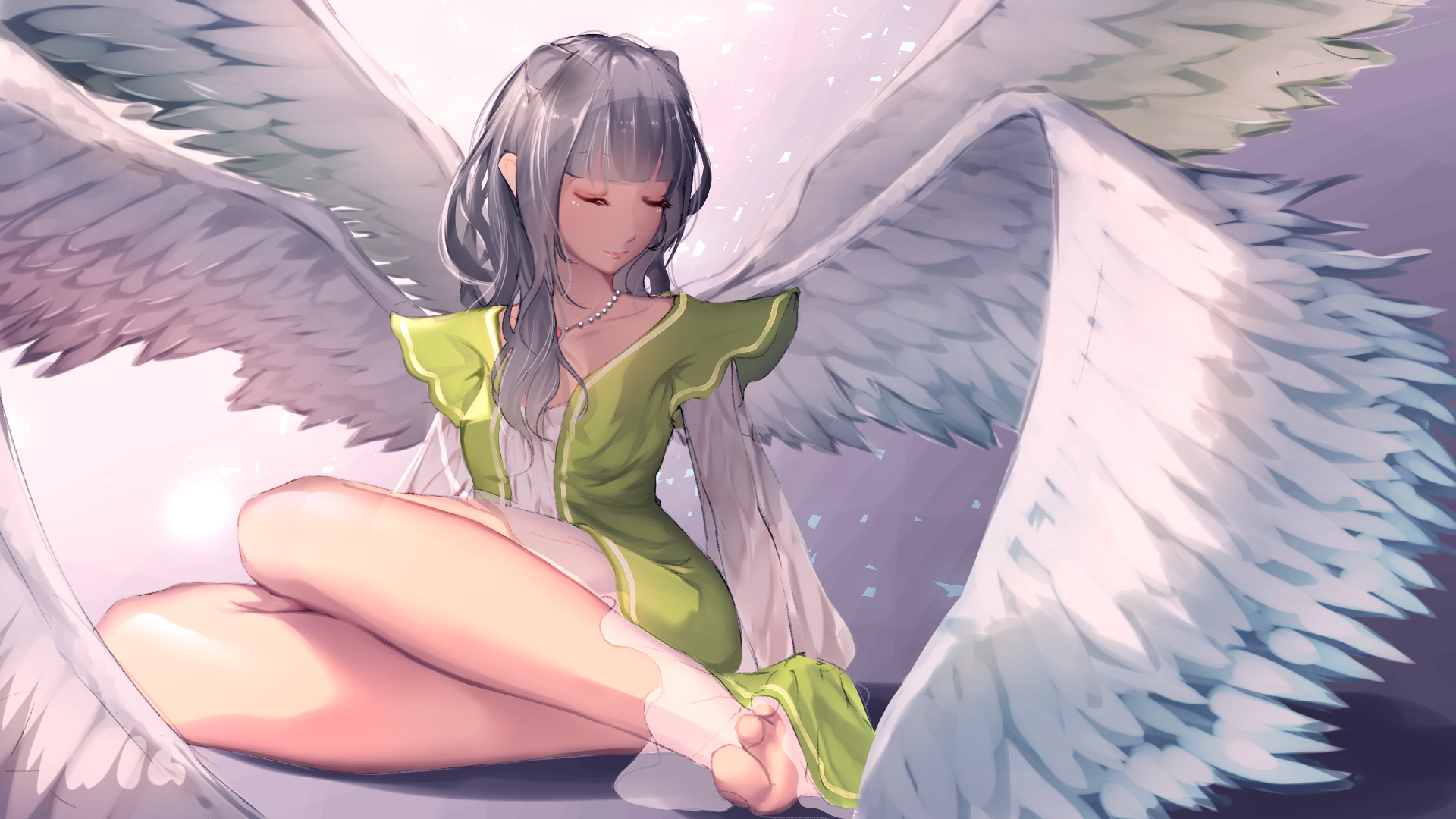 Обои арт, девушка, крылья, аниме, ангел, art, girl, wings, anime, angel разрешение 1920x1080 Загрузить