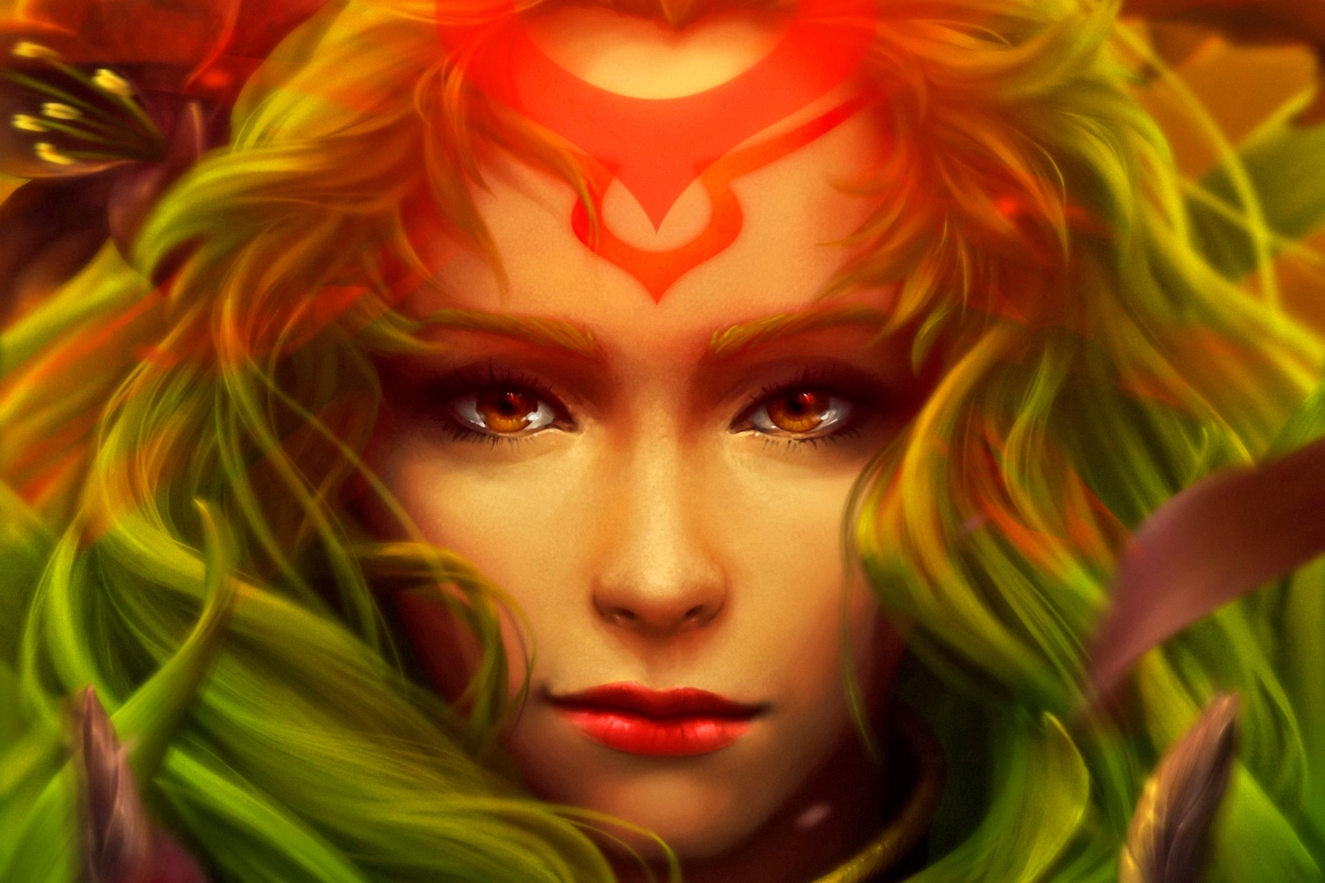 Рыжие девушки с зелеными глазами ведьмы арт