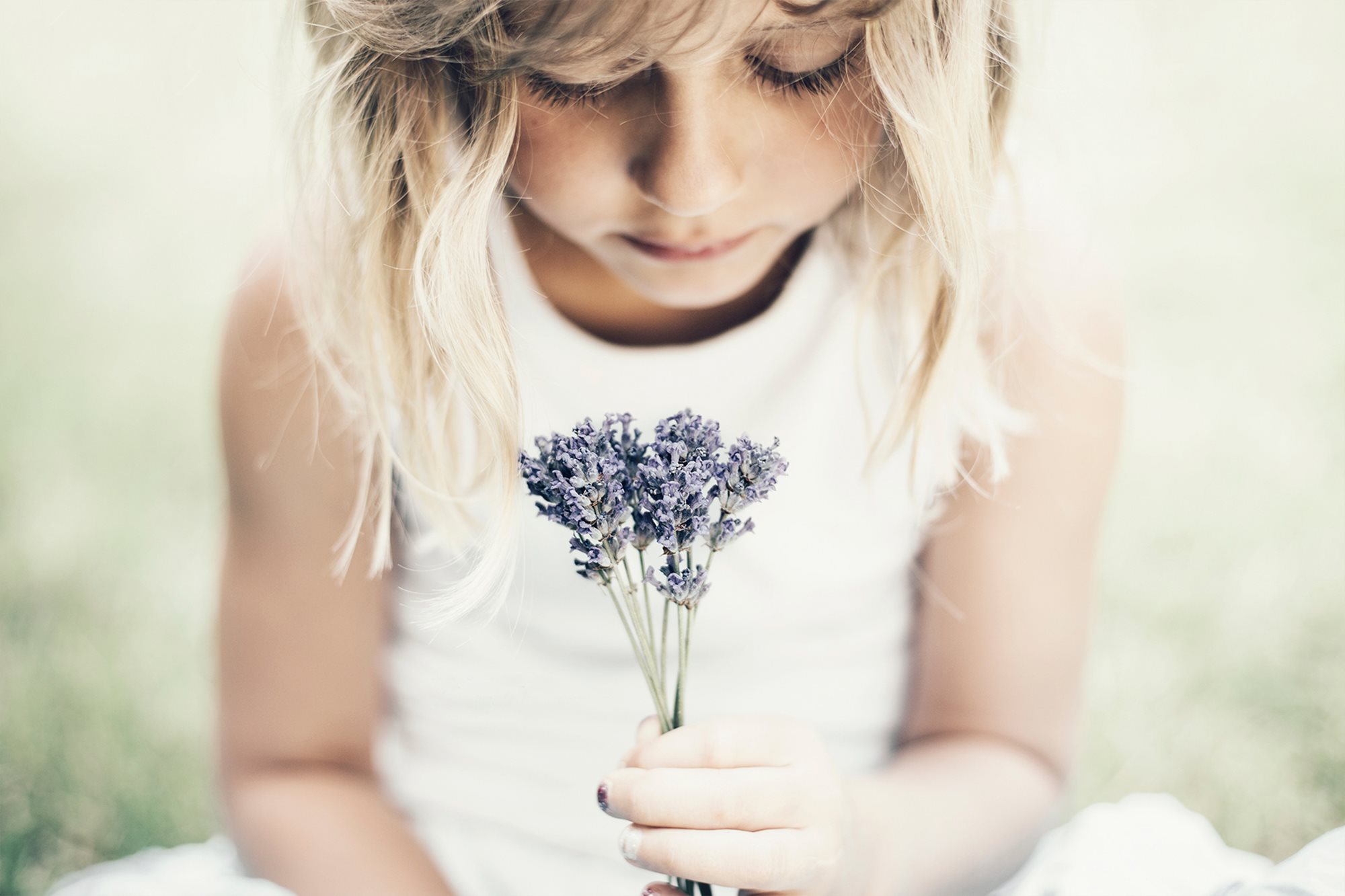 Blonde Teen Girl With Flower