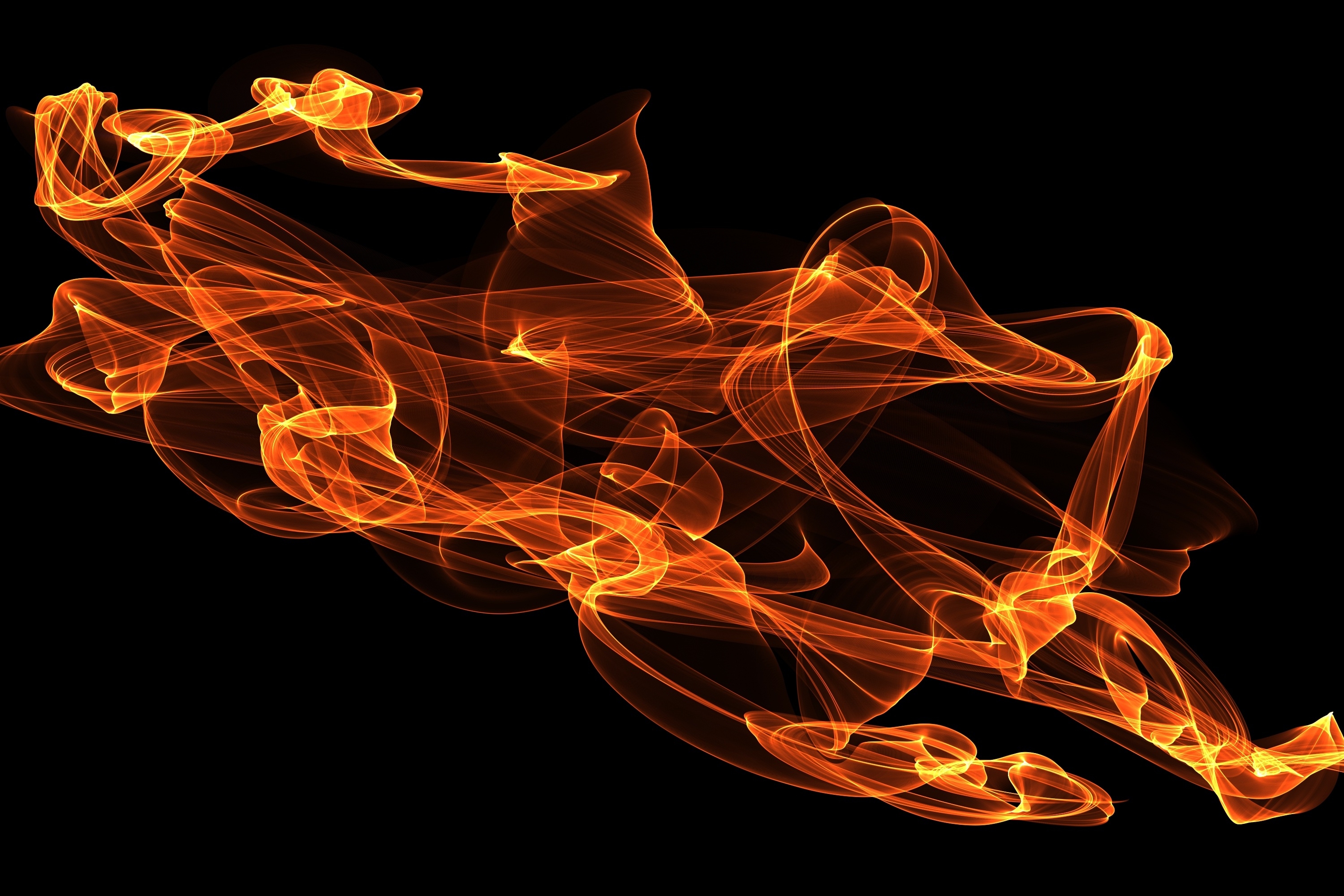 Обои абстракция, огонь, черный фон, abstraction, fire, black background разрешение 3000x2000 Загрузить