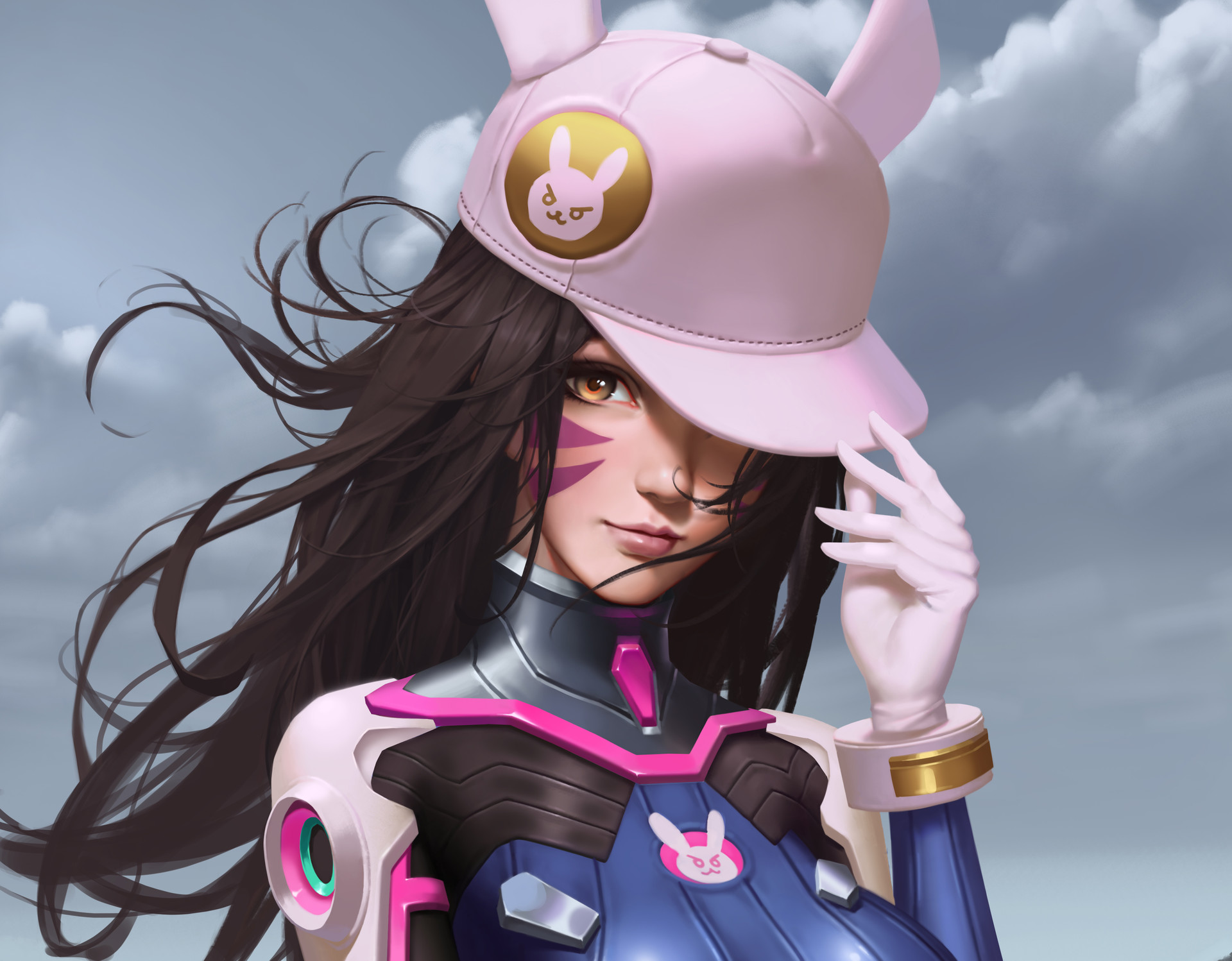 Обои девушка, взгляд, волосы, лицо, overwatch, d.va, girl, look, hair, face разрешение 1920x1498 Загрузить