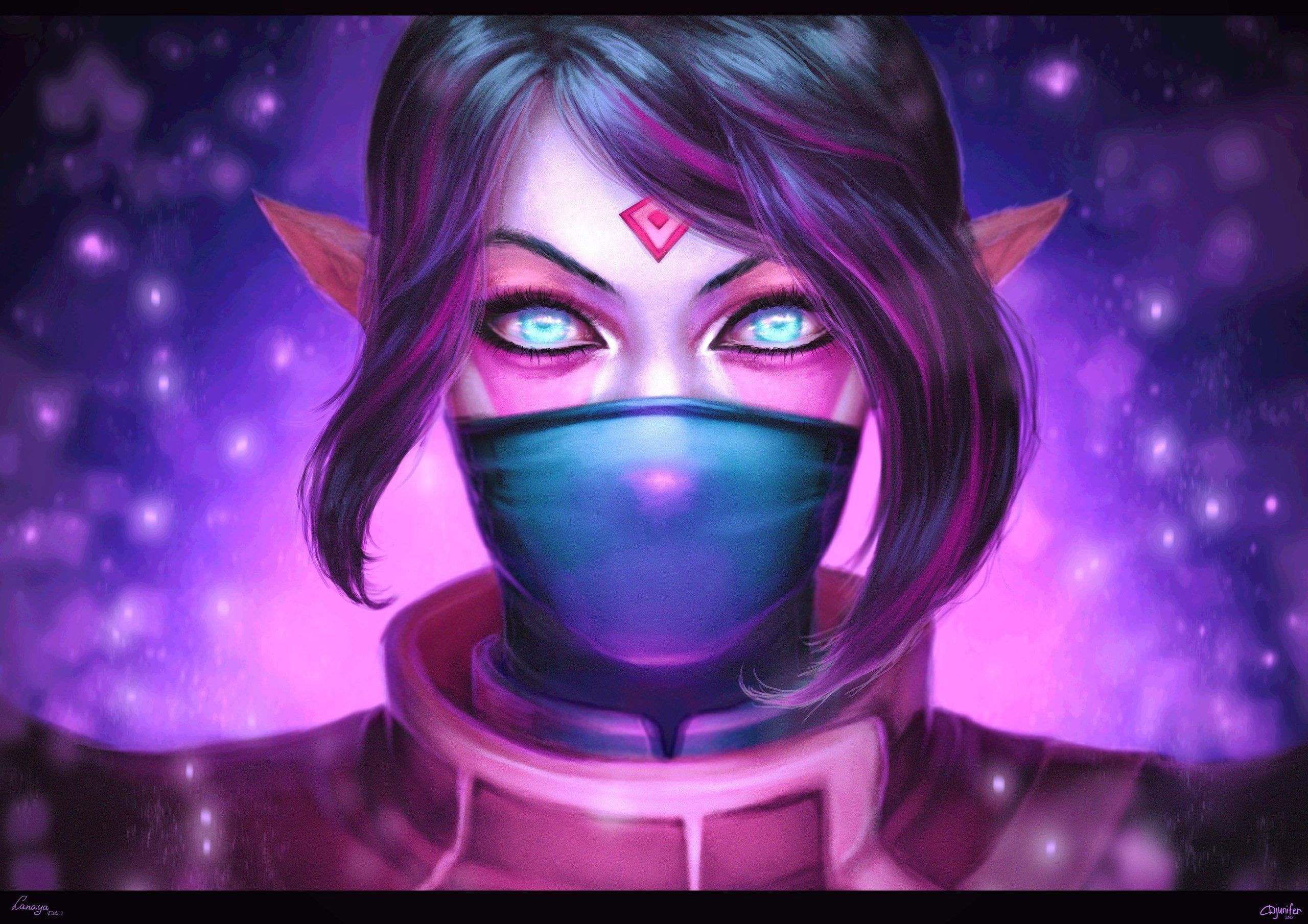 Обои арт, маска, взгляд, лицо, artwork, дота 2, lanaya, templar assassin, ланая, art, mask, look, face, dota 2, lana разрешение 2560x1810 Загрузить