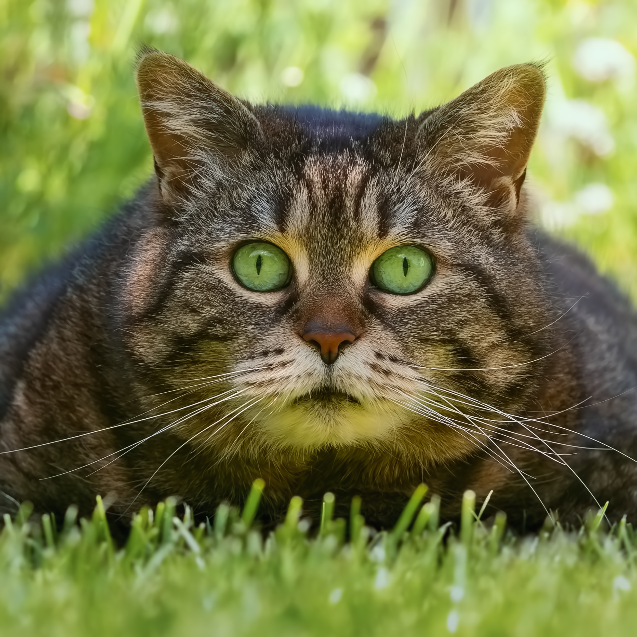 Обои трава, кот, взгляд, мордашка, котэ, глазища, grass, cat, look, face, kote, eyes разрешение 2500x2500 Загрузить