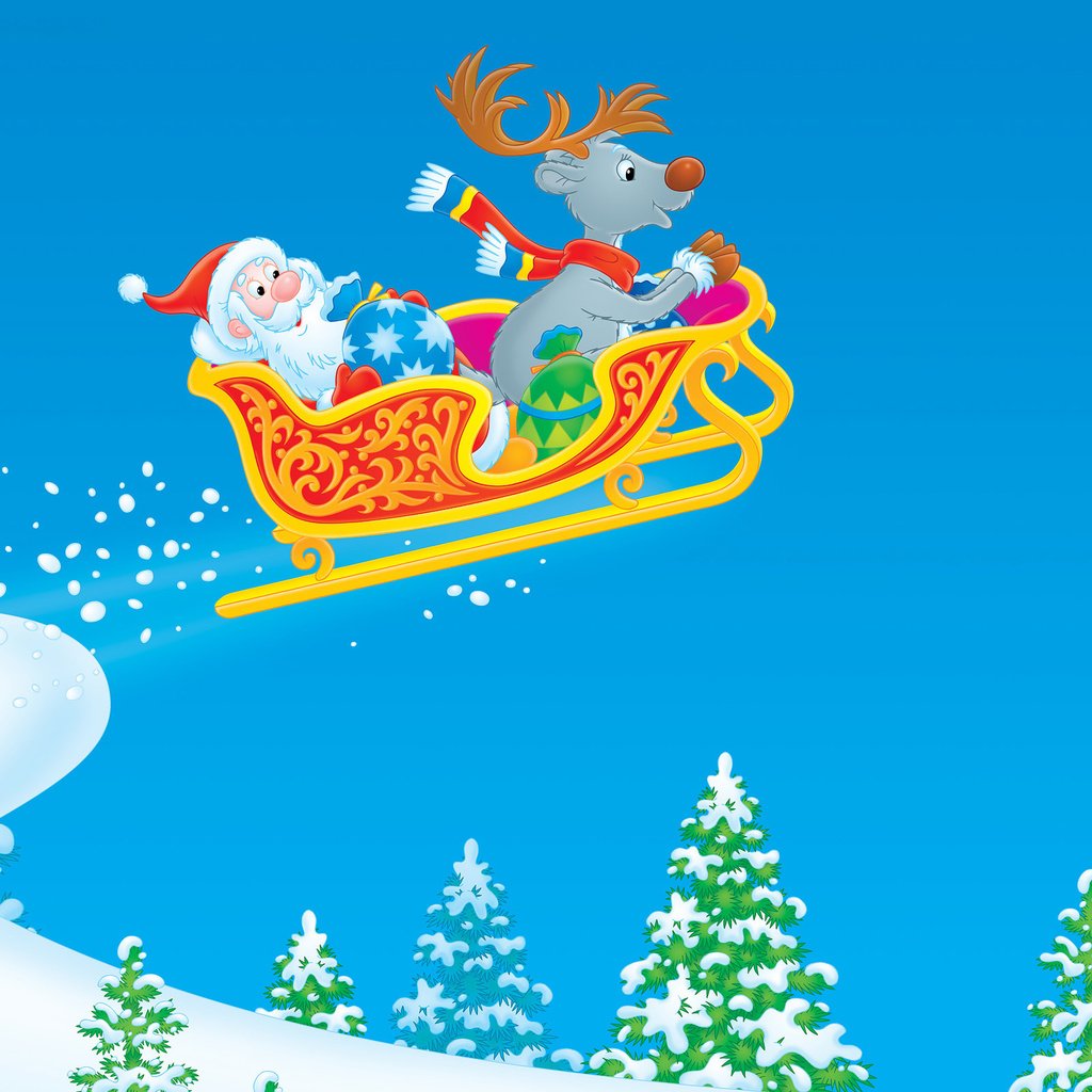 Обои рисунок, новый год, зима, сани, дед мороз, figure, new year, winter, sleigh, santa claus разрешение 2560x1600 Загрузить