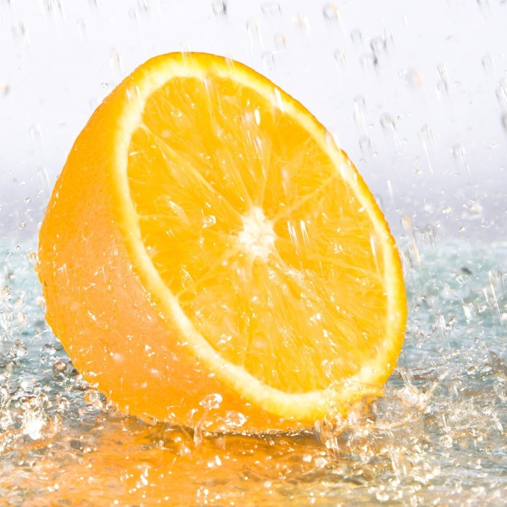 Обои вода, апельсин, water, orange разрешение 1920x1200 Загрузить