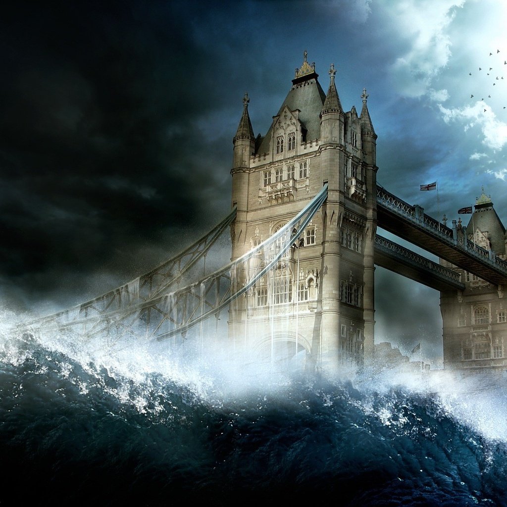 Обои волны, города, лондон, англия, wave, city, london, england разрешение 1920x1200 Загрузить