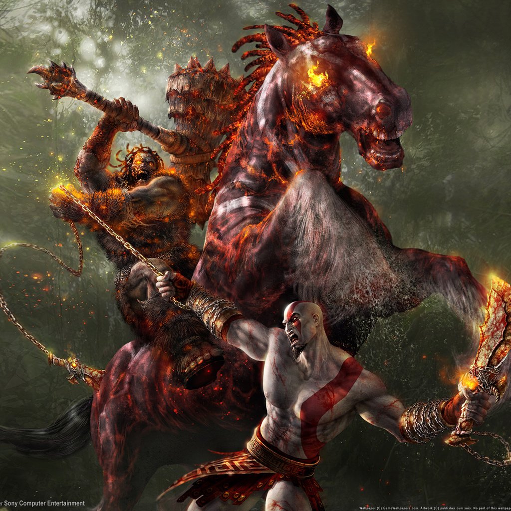 Обои битва, всадник, конь, цепь, god of war 2, battle, rider, horse, chain разрешение 1920x1200 Загрузить