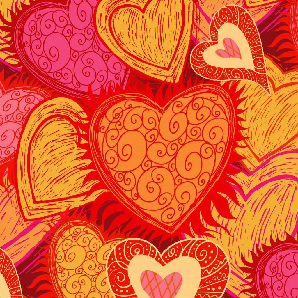 Обои ярко, узоры, сердечки, bright, patterns, hearts разрешение 1920x1200 Загрузить