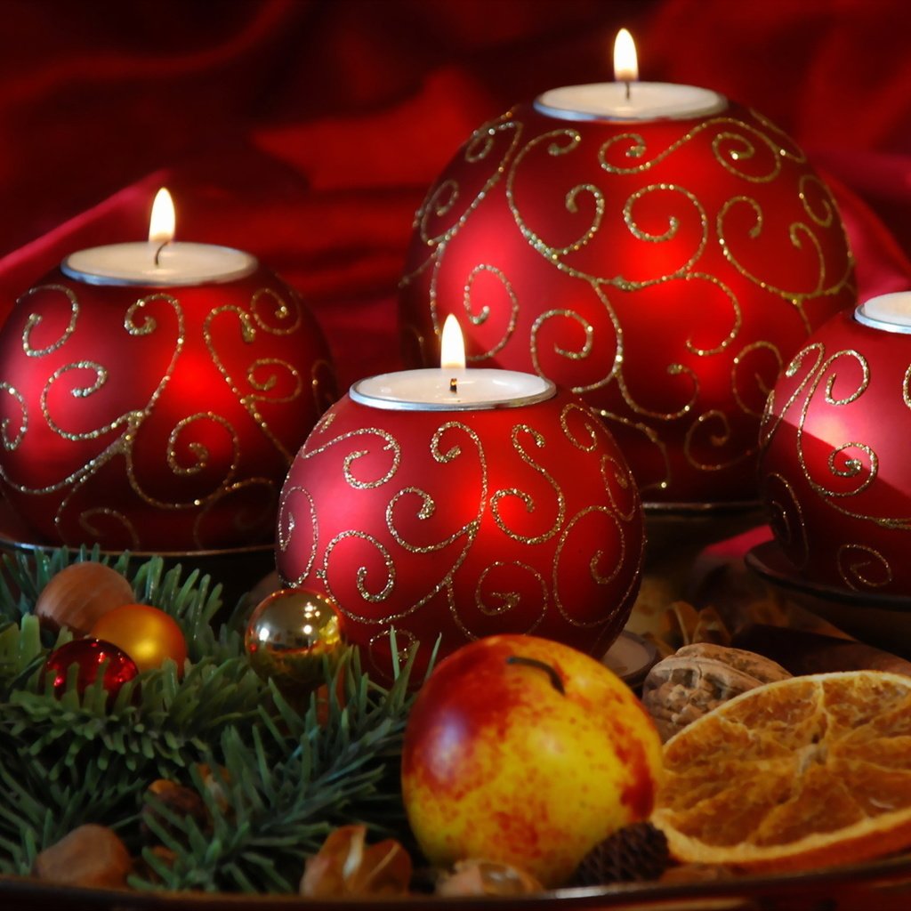 Обои свечи, новый год, фрукты, candles, new year, fruit разрешение 1920x1200 Загрузить