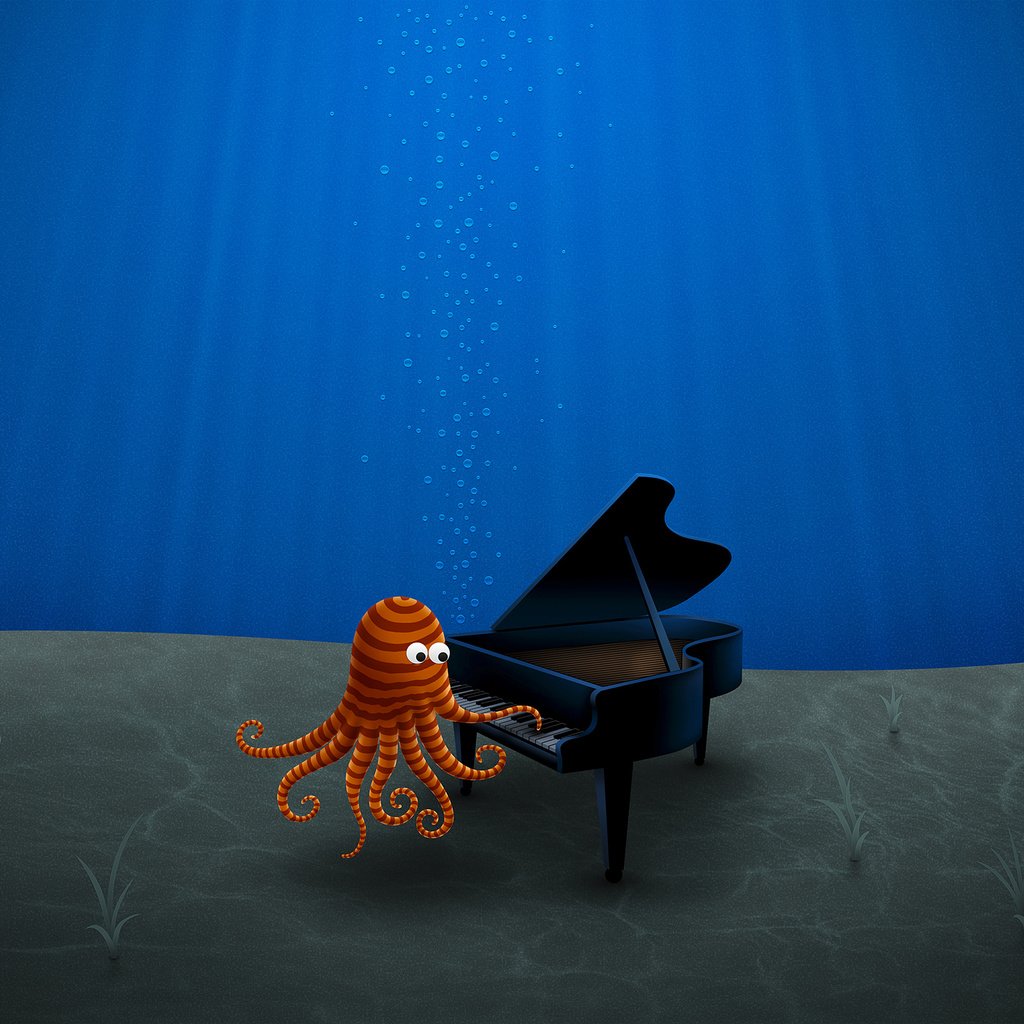 Обои рисунок, синий, осьминог, дно, рояль, figure, blue, octopus, the bottom, piano разрешение 2560x1600 Загрузить