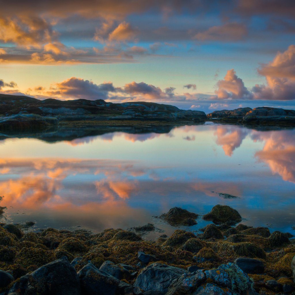 Обои закат, отражение, норвегия, sunset, reflection, norway разрешение 2560x1600 Загрузить