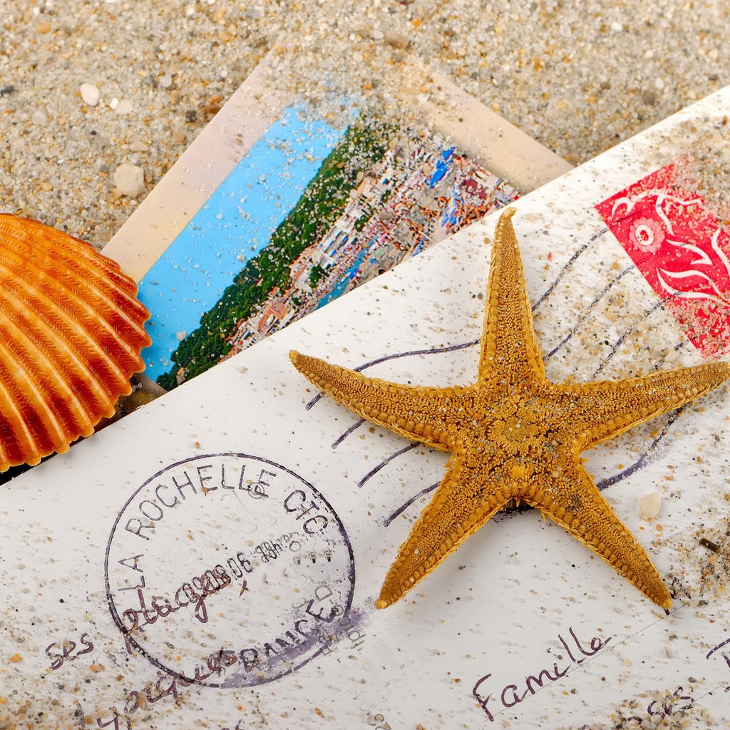 Обои песок, письмо, ракушка, морская звезда, sand, letter, shell, starfish разрешение 1920x1200 Загрузить