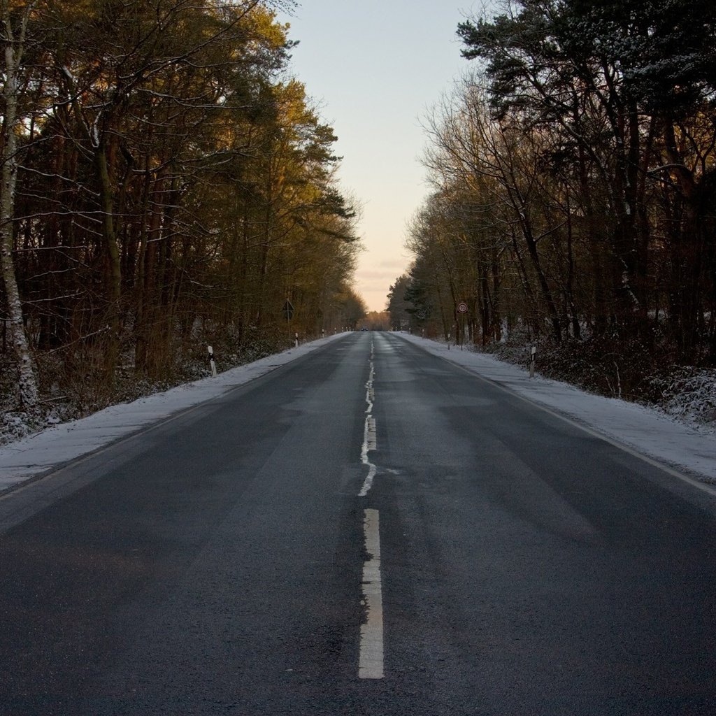 Обои дорога, лес, зима, разметка, знак, road, forest, winter, markup, sign разрешение 1920x1200 Загрузить