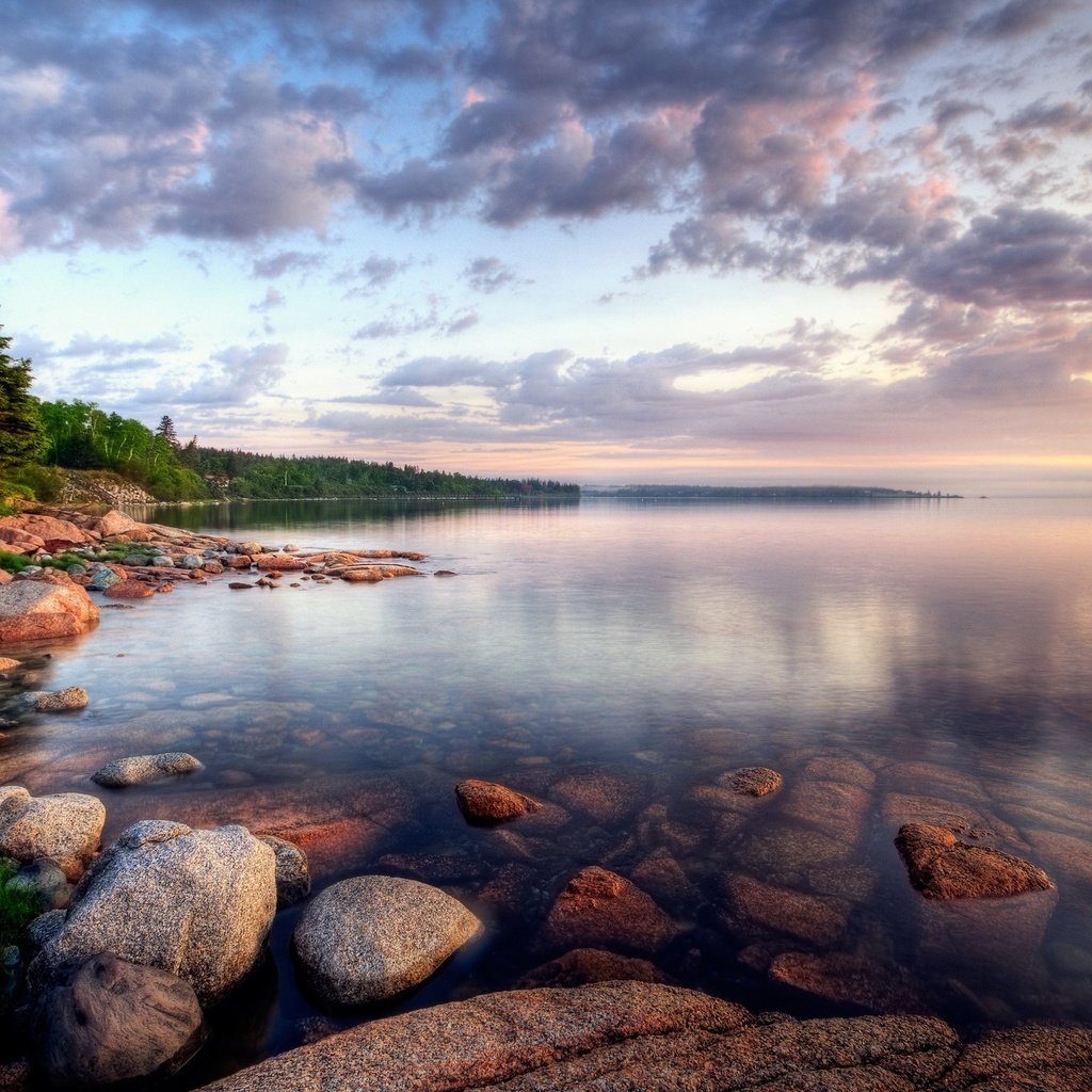 Обои облака, озеро, камни, берег, clouds, lake, stones, shore разрешение 2560x1600 Загрузить