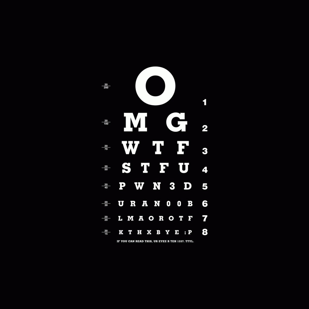 Обои черный, белый, буквы, проверка зрения, разный шрифт, black, white, letters, vision screening, different font разрешение 1920x1200 Загрузить