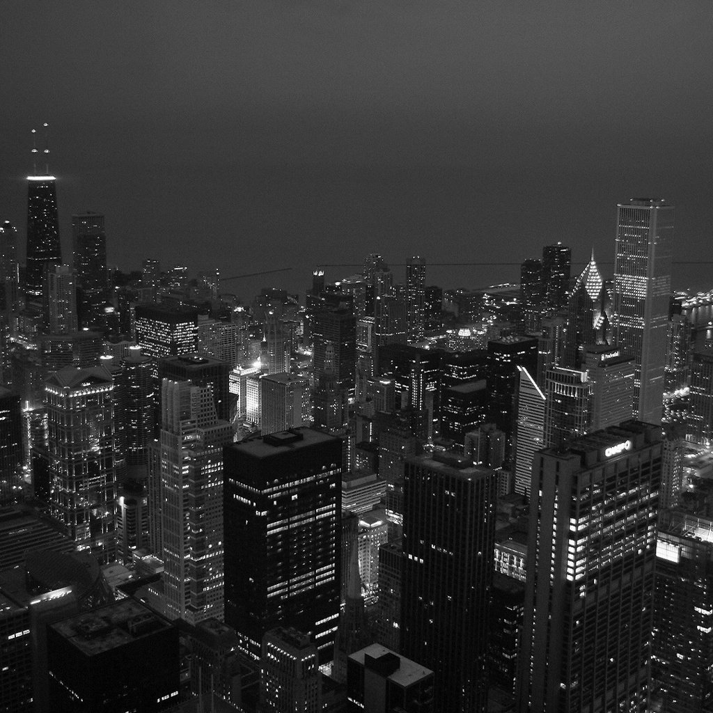 Обои вечер, черно-белая, чикаго, the evening, black and white, chicago разрешение 1920x1080 Загрузить