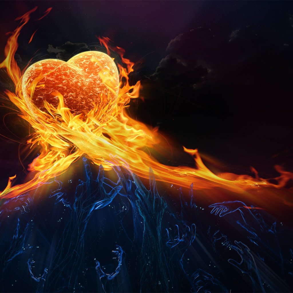 Огненное сердце. Пламенное сердце. Сердце горит. Сердце в огне.