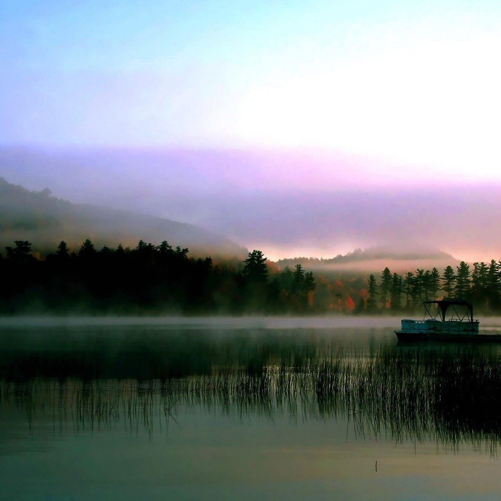 Обои озеро, туман, причал, lake, fog, pier разрешение 1920x1440 Загрузить