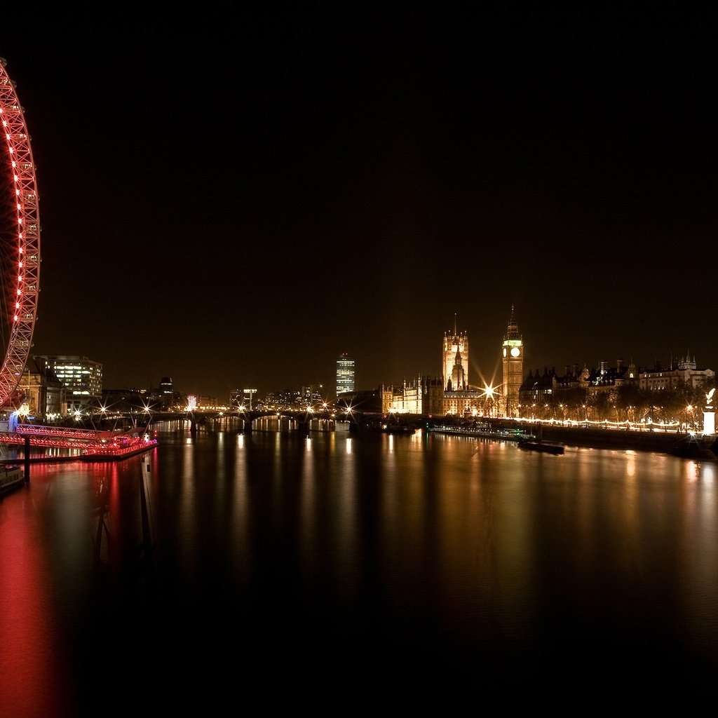 Обои река, лондон, колесо, river, london, wheel разрешение 1920x1200 Загрузить