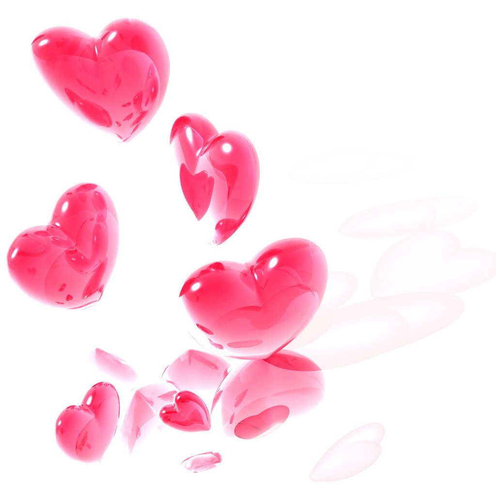 Обои сердце, минимализм, любовь, романтика, розовый, белый фон, сердечки, heart, minimalism, love, romance, pink, white background, hearts разрешение 1920x1200 Загрузить