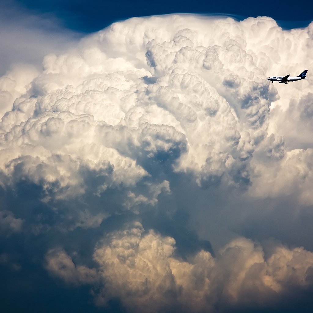 Обои небо, самолет, шторм, грозовая туча, the sky, the plane, storm, storm cloud разрешение 2560x1600 Загрузить